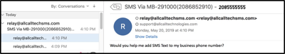SMS Text Chat Email View